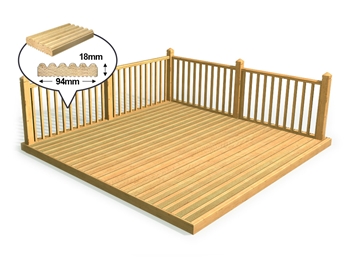 Discount Decking Kit 4.2m x 4.2m (With Handrails)