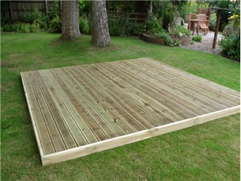 Standard 145mm Redwood Decking Kit 4.8m x 4.8m (No Handrails)