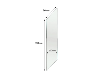 Outdoor Glass Stair Rake Immix Panel 780mm x 200mm x 8mm (Sold Individually)