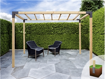 ModBlox™ Wide Pergola Inc Rafters (3000mm x 1800mm)