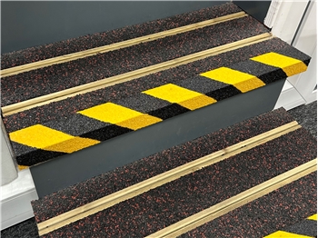 Angled Anti Slip / Stair Nosing Strip 900mm x 50mm Black/Yellow (Fixings Included)