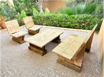 Rustic Scaffold Board 4 Piece Patio Set